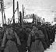 Декабрь 1941 года. Освобождение города Калинина. Бойцы на боевом марше. (Авор фото А. Устинов)